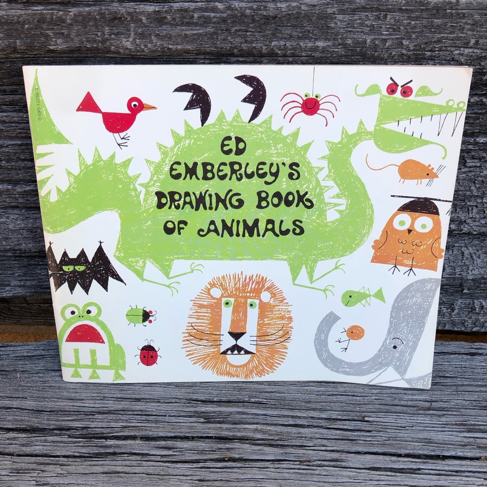 Ed Emberley’s Drawing Book of Animals learning literature 1970s Scholastic Inc❤️